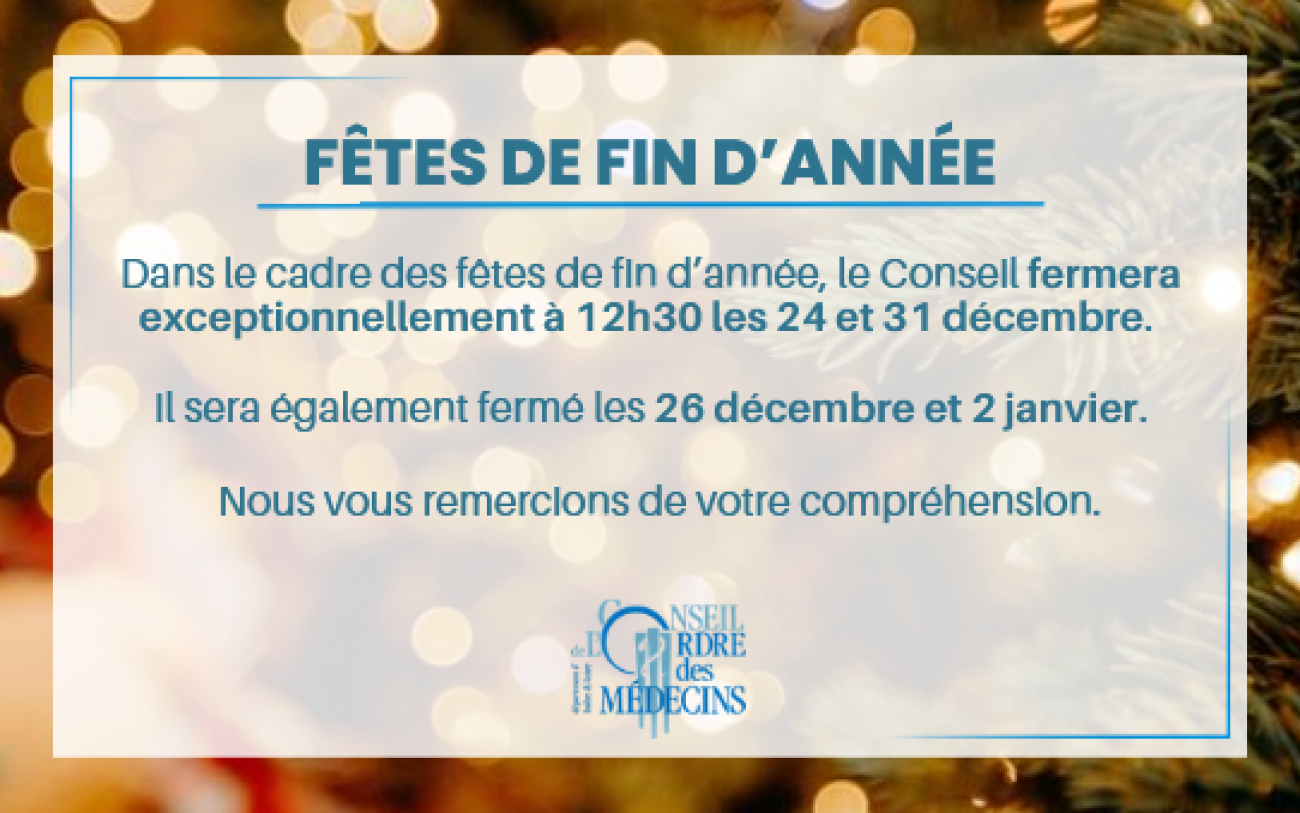 Horaires fêtes de fin d'année